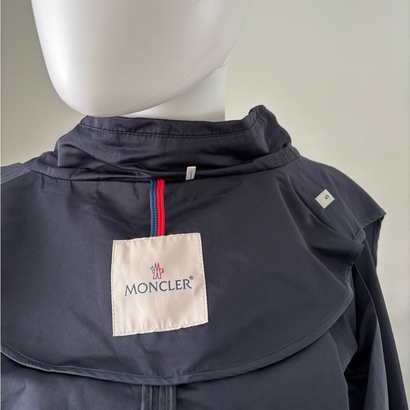 Moncler Jacket Crop Zirconite Hooded Jacket Navy Windbreaker Sz 5 100% Authentic - Picture 12 of 16